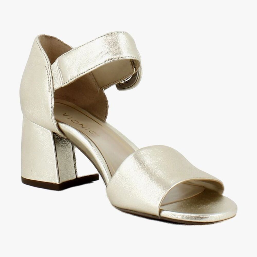 Vionic Chardonnay Gold Leather (Wide)